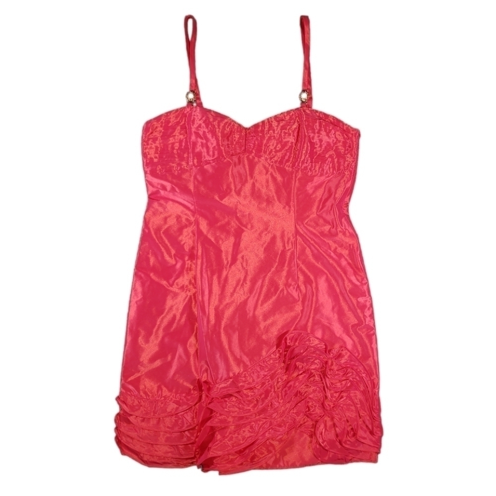 Laundry By Shelli Segal Pink Ruffle Coated Dress Size 10